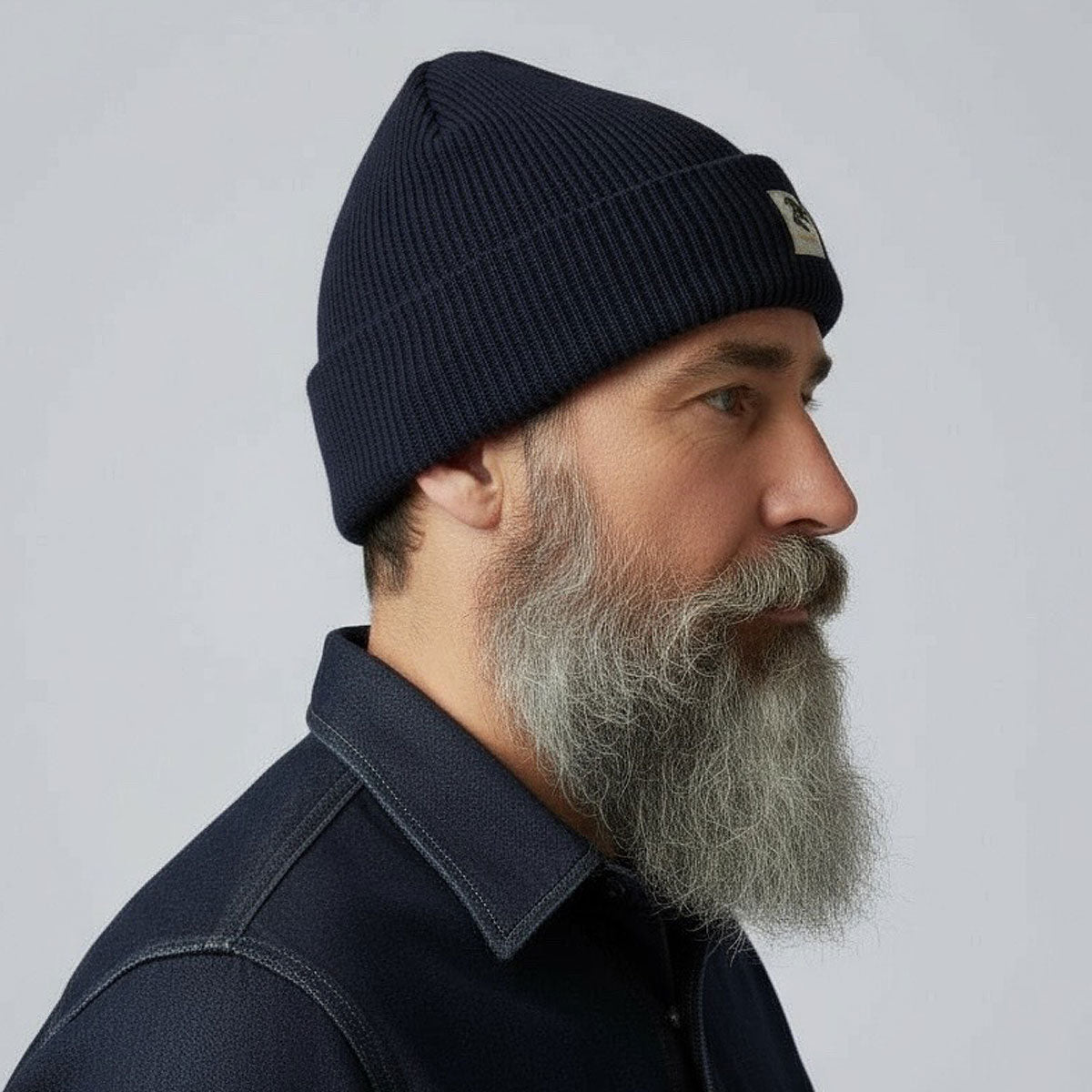 Navy Cashmere Merino Wool Beanie