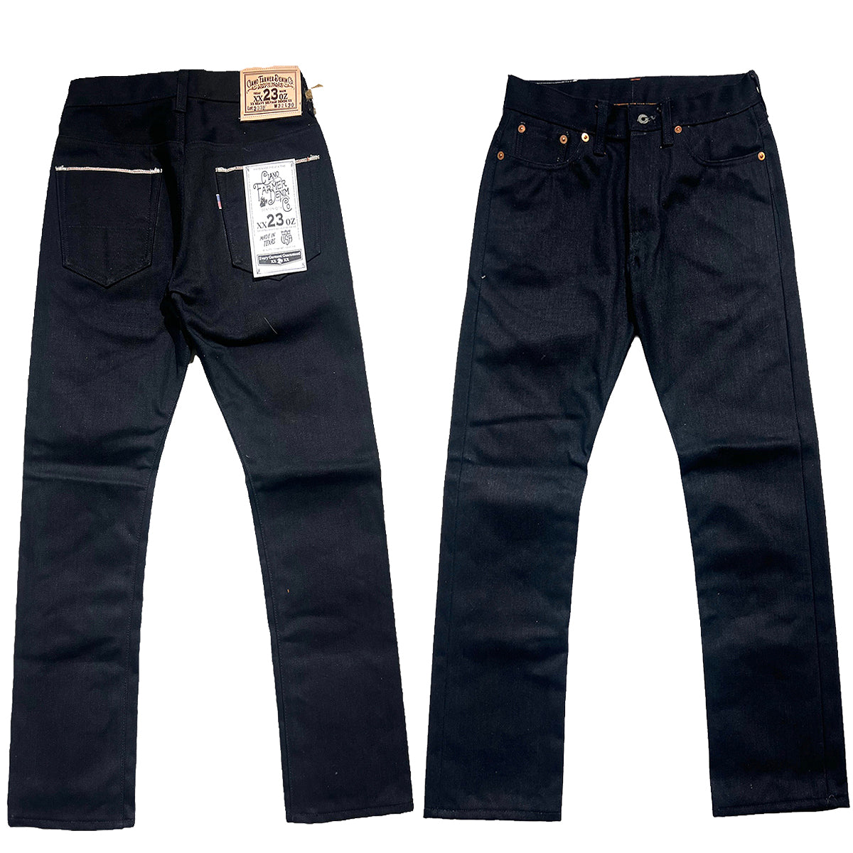 OPSTK 32W 30L 901 Slim Fit - #333B 23oz Heavy TYPE IH [ ICHIRO HACHIYA ] Japanese BLACK Selvage 5 Pocket