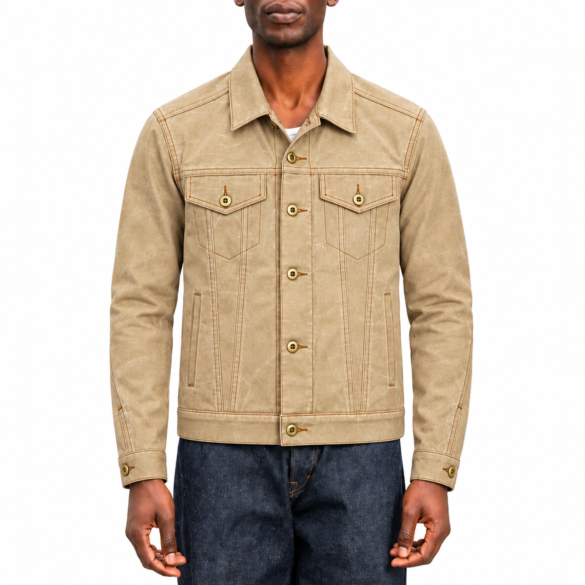 [OPSTK] #3006 1967 Type III Modify Jacket 18oz "Pinkerton" Natural Wax Duck Canvas "Slim Fit"