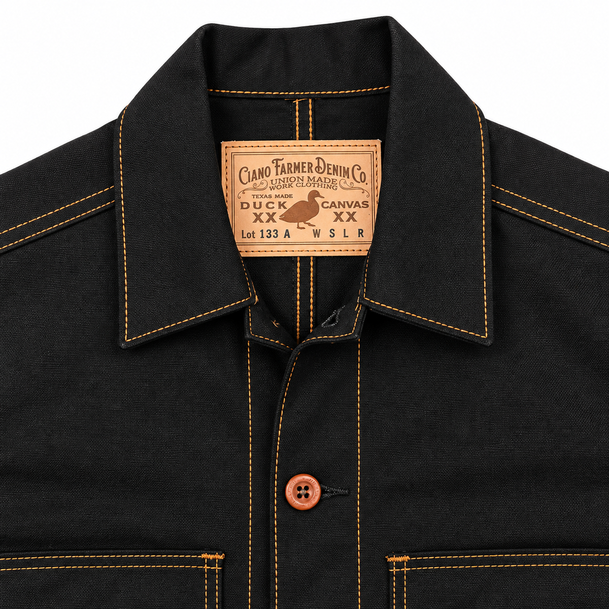 (OPSTK) #133A 11.5oz Black Army Duck Canvas Core Coat " Regular Fit"