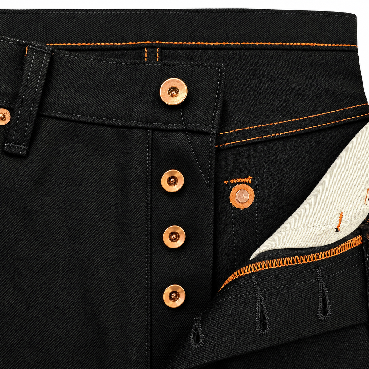 [OPSTK] #6501 14oz Italian Double Black Red/White Selvage " Regular Fit" 905