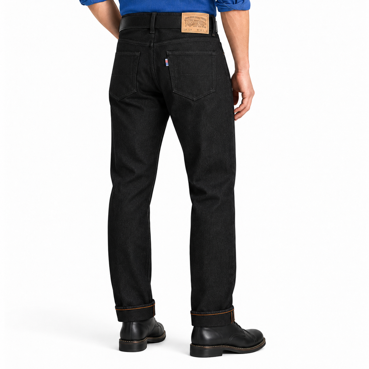 [OPSTK] #6501 14oz Italian Double Black Red/White Selvage " Regular Fit" 905