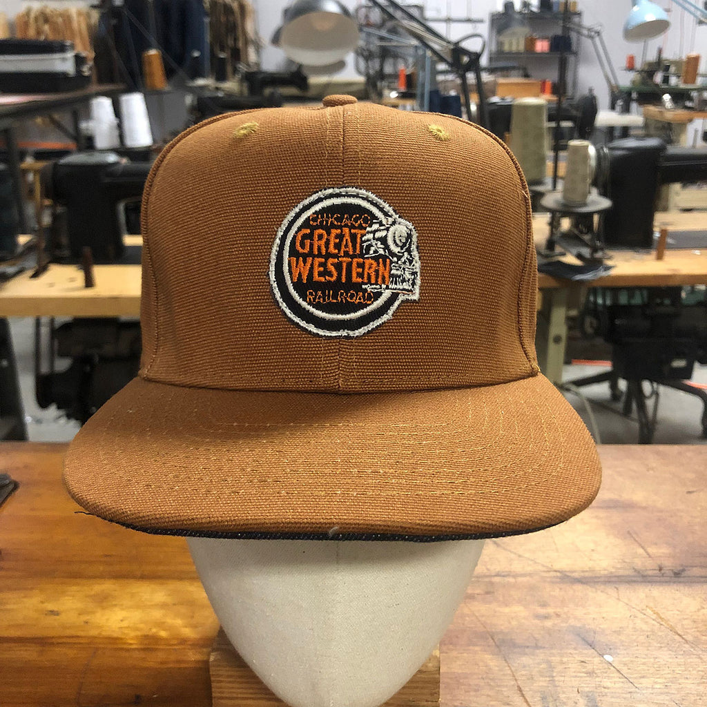 18oz Duck Canvas Lite Ochre Vintage HAT Patch 70s " Chicago and North Western Transportation Company" Patch