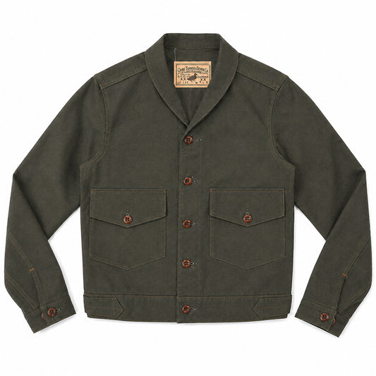 OPSTK #133 12oz Moss Green Duck Canvas 1930's Modify Cossack Jacket "Slim Fit"
