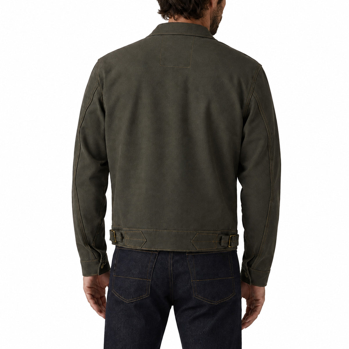 OPSTK #133 12oz Moss Green Duck Canvas 1930's Modify Cossack Jacket "Slim Fit"