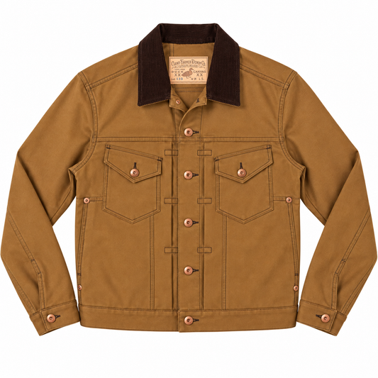 (OPSTK) #133 12oz Ochre Brown Duck Canvas Fieldhand Jacket "Regular Fit"