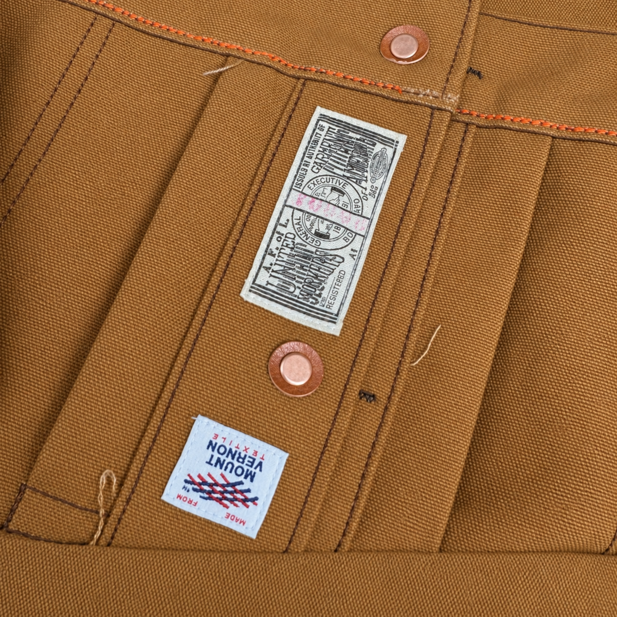 (OPSTK) #133 12oz Ochre Brown Duck Canvas Fieldhand Jacket "Regular Fit"
