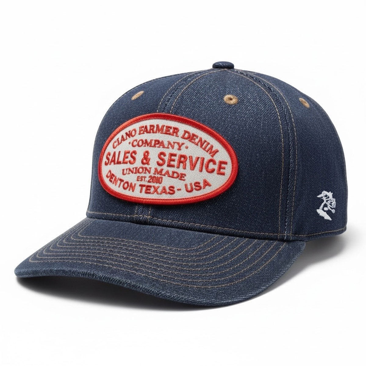 14oz Cone Mills Denim Snapback HAT CFDCo Sales and Service Patch - Mid Crown