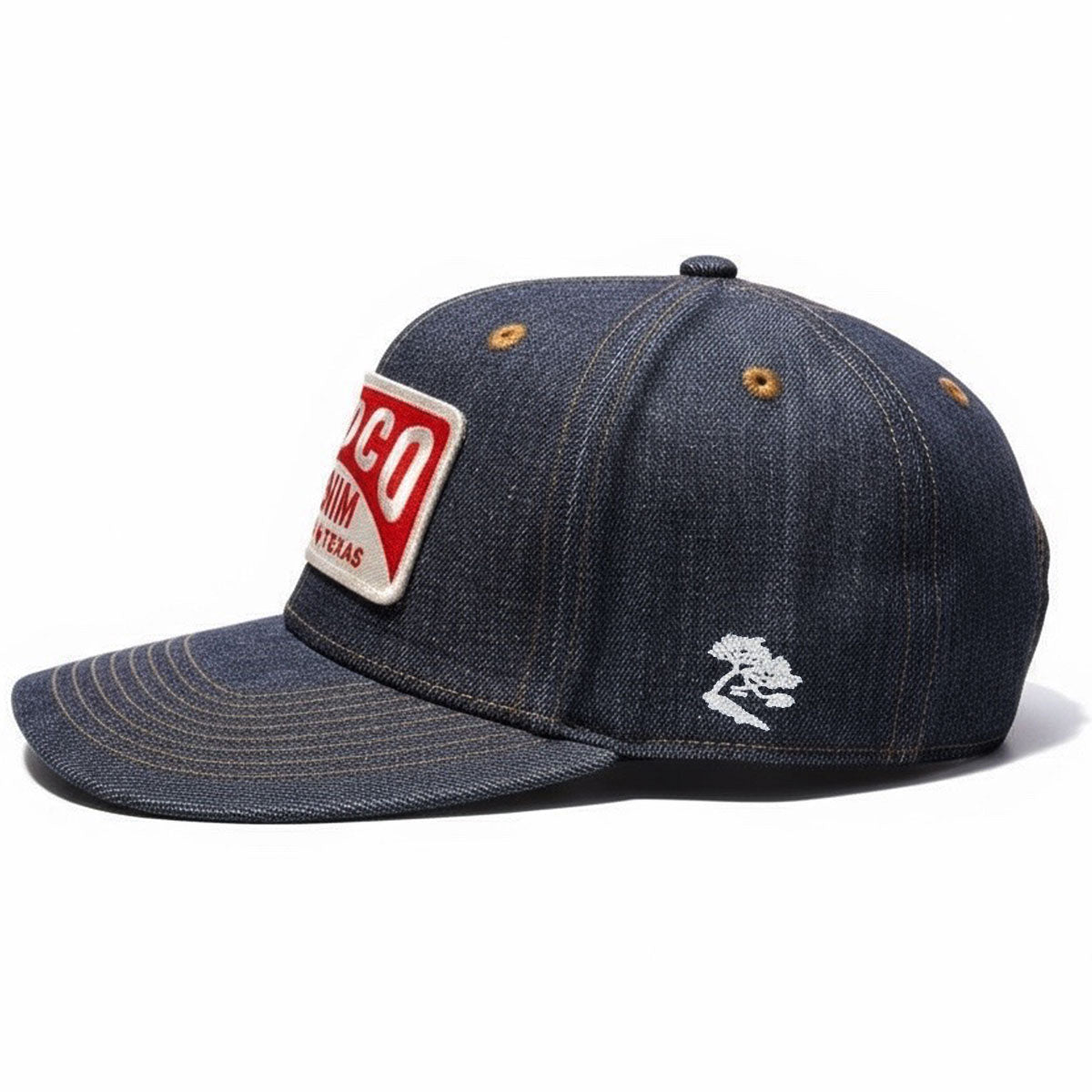 14oz Cone Mills Denim Snapback HAT CFDCo Garage Patch - Mid Crown