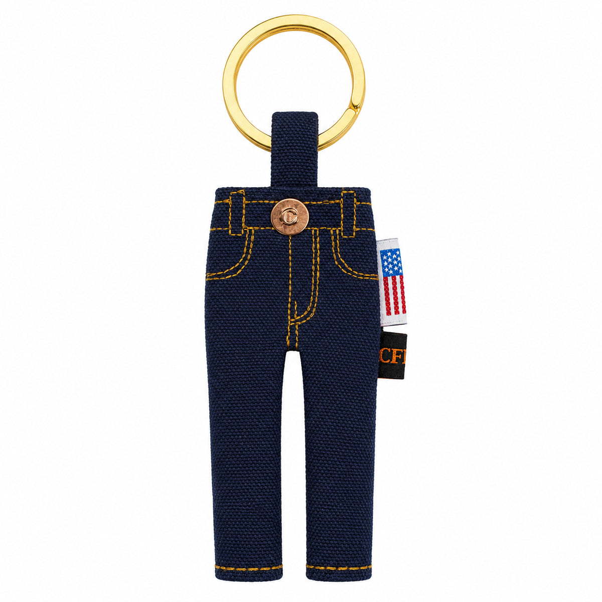 #133 Duck Canvas Navy Tiny Jean Keychain