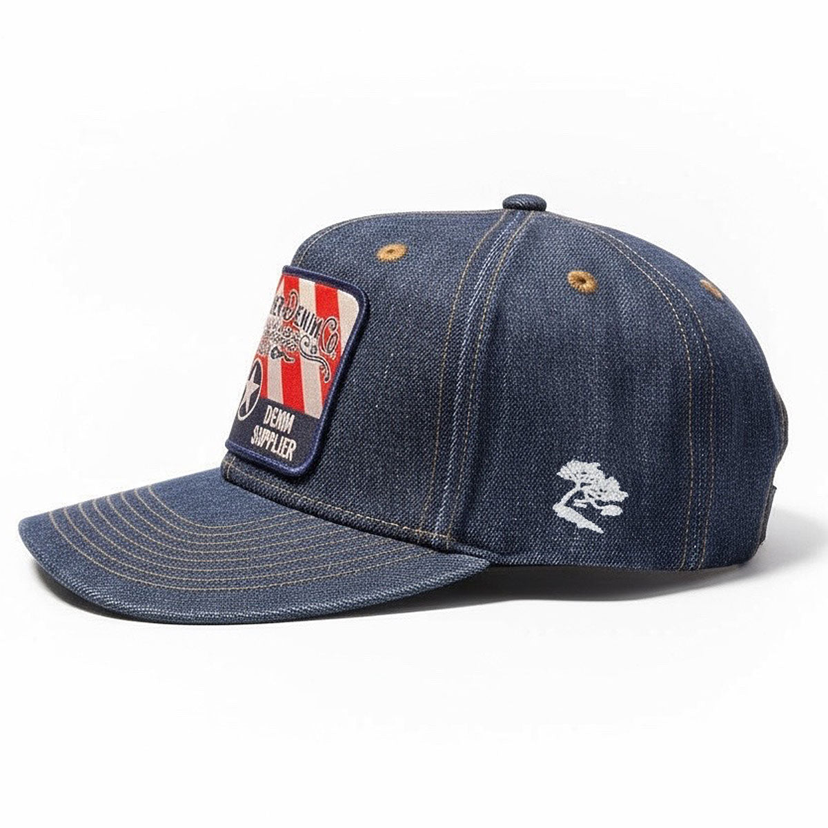 14oz Cone Mills Denim Snapback HAT CFDCo Feed Store Patch - Mid Crown