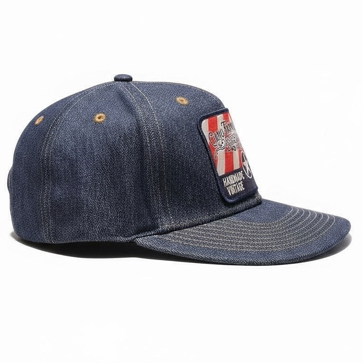 14oz Cone Mills Denim Snapback HAT CFDCo Feed Store Patch - Mid Crown