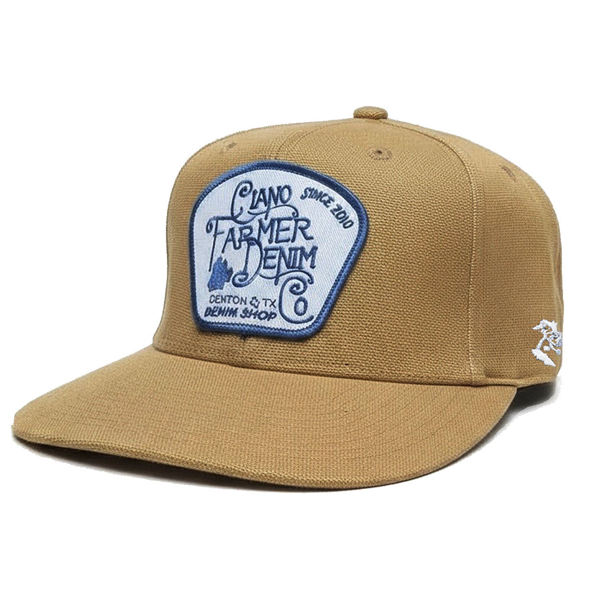 15oz USA Duck Canvas Lite Ochre Snapback HAT CFDCo Fisherman Patch - Mid Crown