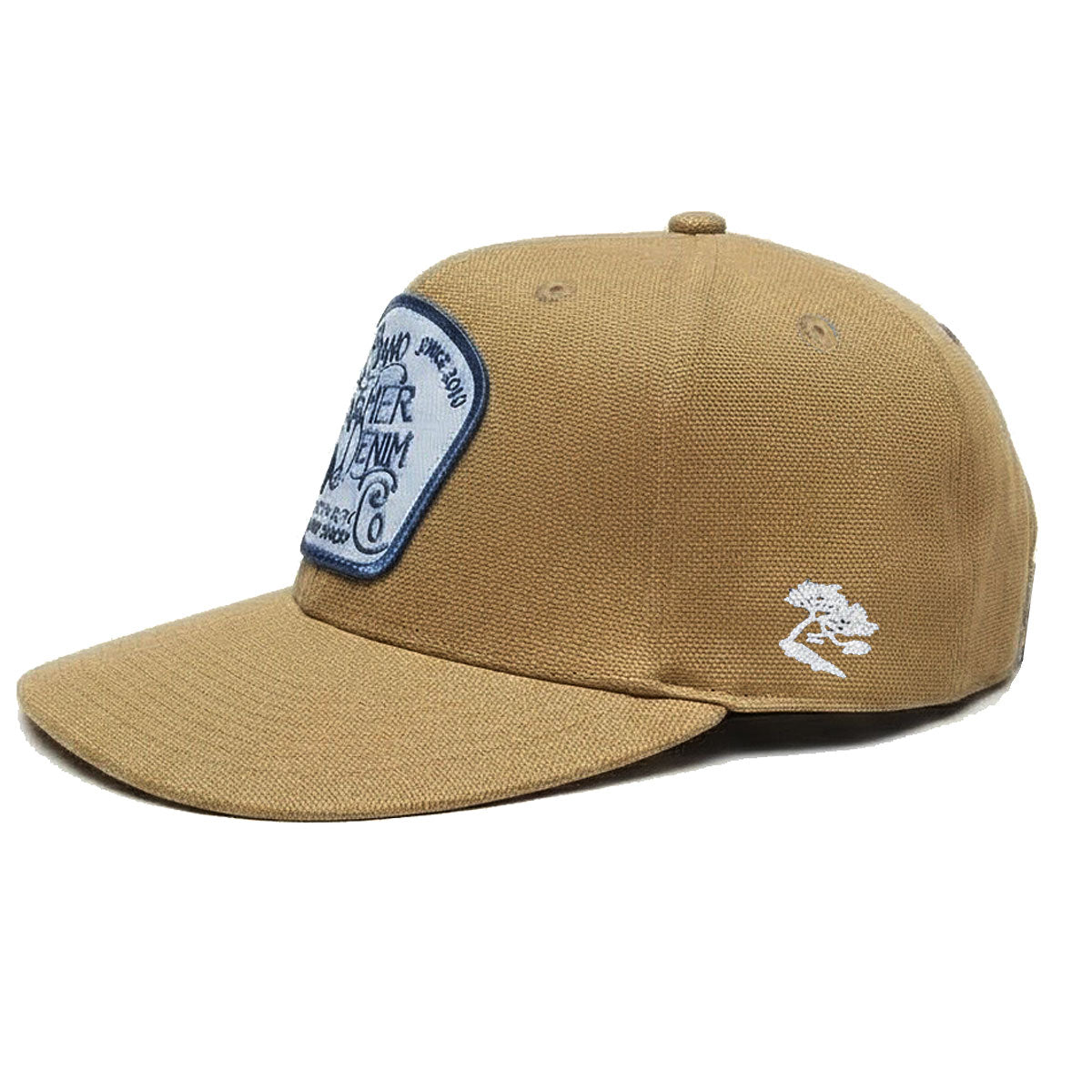 15oz USA Duck Canvas Lite Ochre Snapback HAT CFDCo Fisherman Patch - Mid Crown