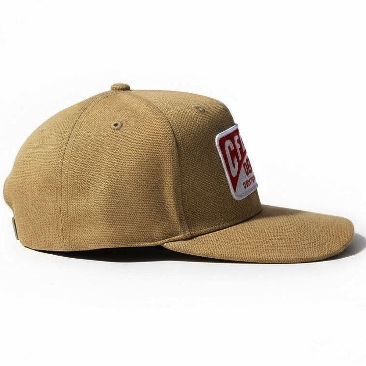 15oz USA Duck Canvas LITE OCHRE Snapback HAT CFDCo Garage Patch - Mid Crown