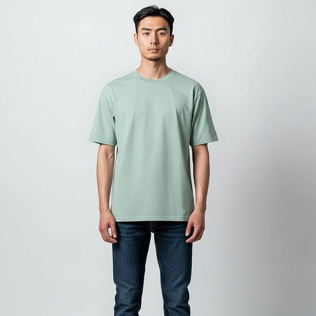 8.4oz TEXAS MADE "HEAVY ORGANIC" Crew Neck Sea Blue