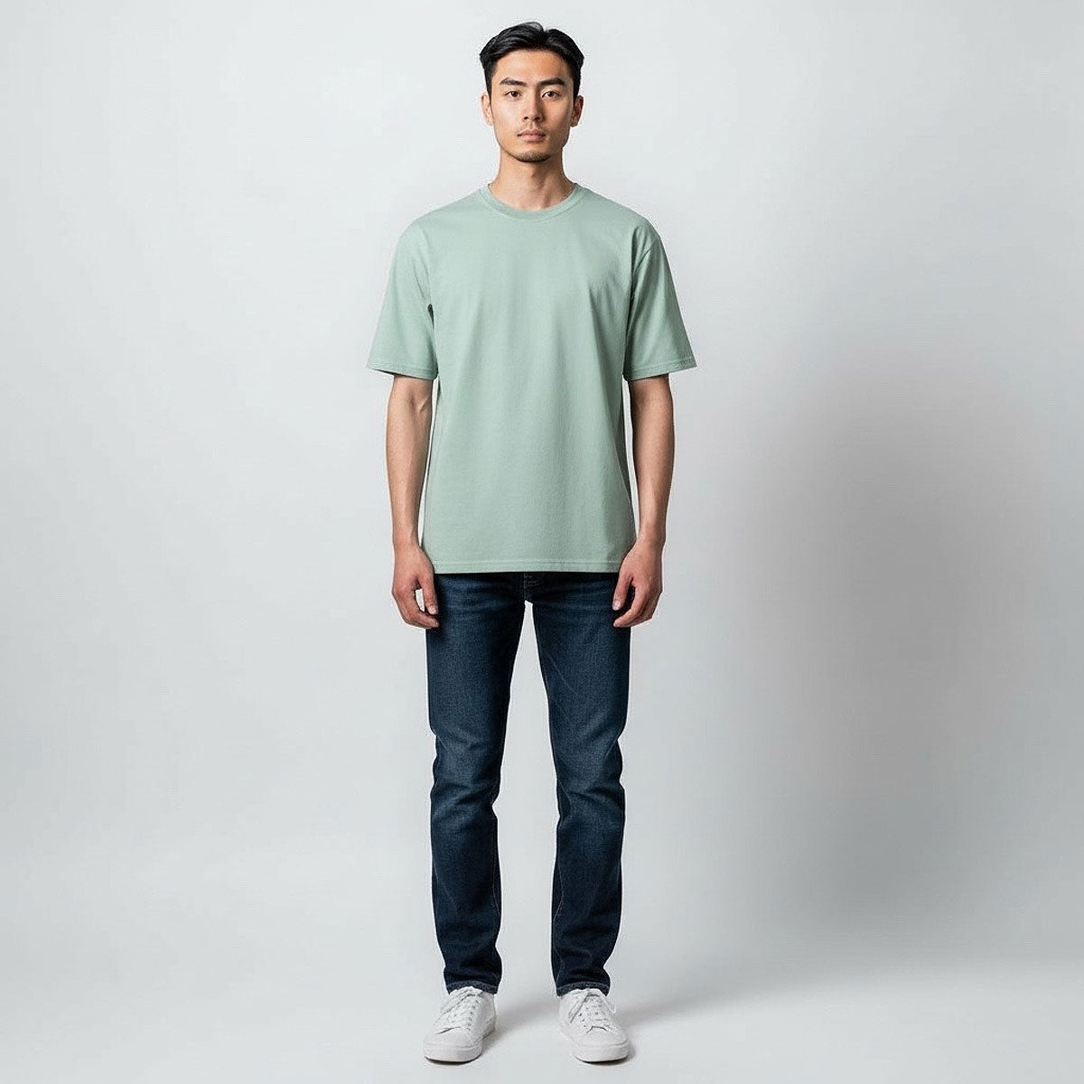 8.4oz TEXAS MADE "HEAVY ORGANIC" Crew Neck Sea Blue