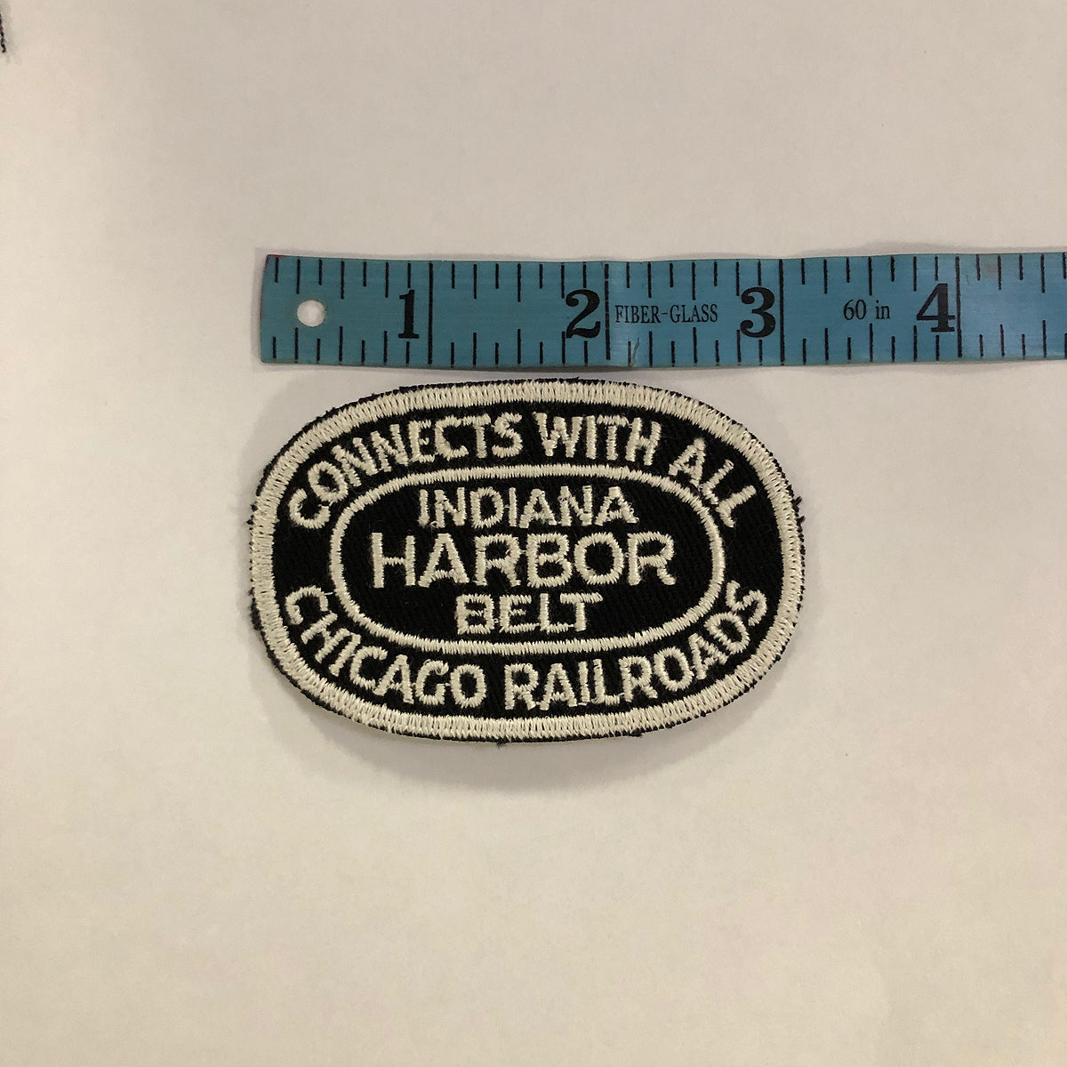 18oz Duck Canvas Ochre Vintage HAT Patch 70s "Chicago Railroad IHB Line" Patch