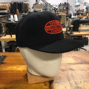 18oz Duck Canvas Black Vintage HAT Patch 60s "Illinois Terminal Railroad" Patch