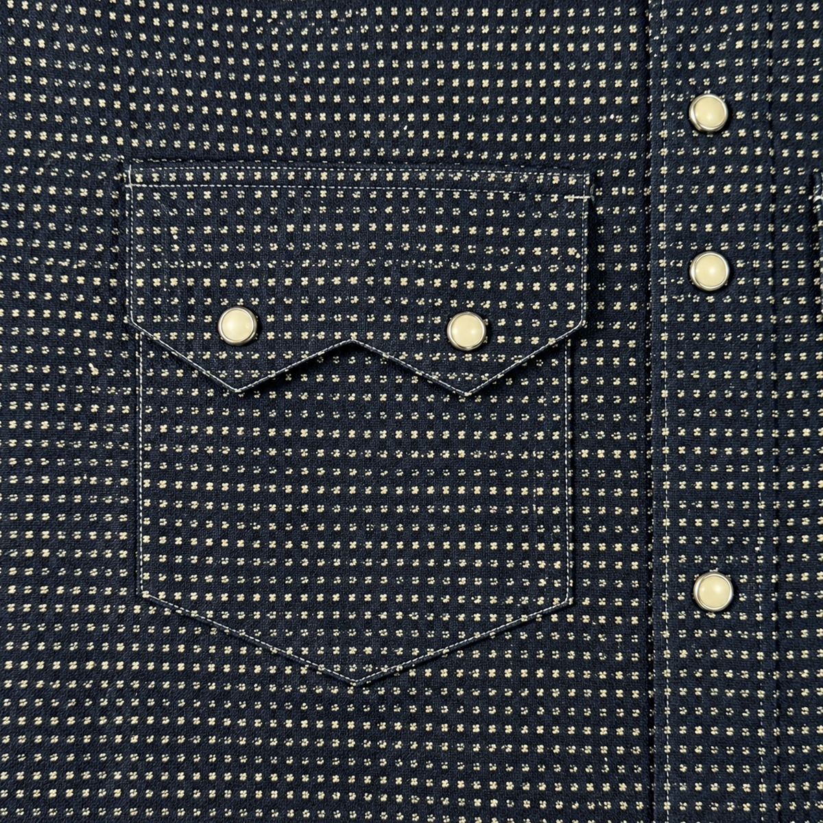 (OPSTK) #1336 6oz Japanese Dotted Print Indigo Saw Tooth Work Shirt
