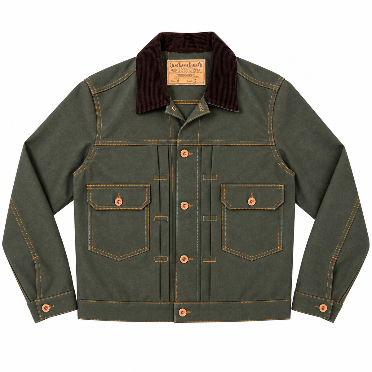 (OPSTK) #133 12oz Moss Green Duck Canvas 1953 Type II "Slim Fit"