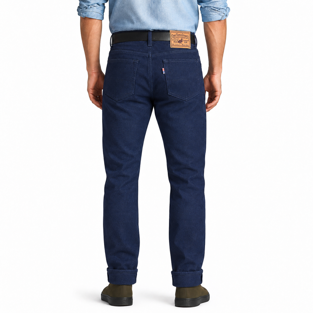 [OPSTK] #134SEL 18oz Duck Canvas Navy Vintage Selvedge 5 Pocket Model "Slim Fit" 901
