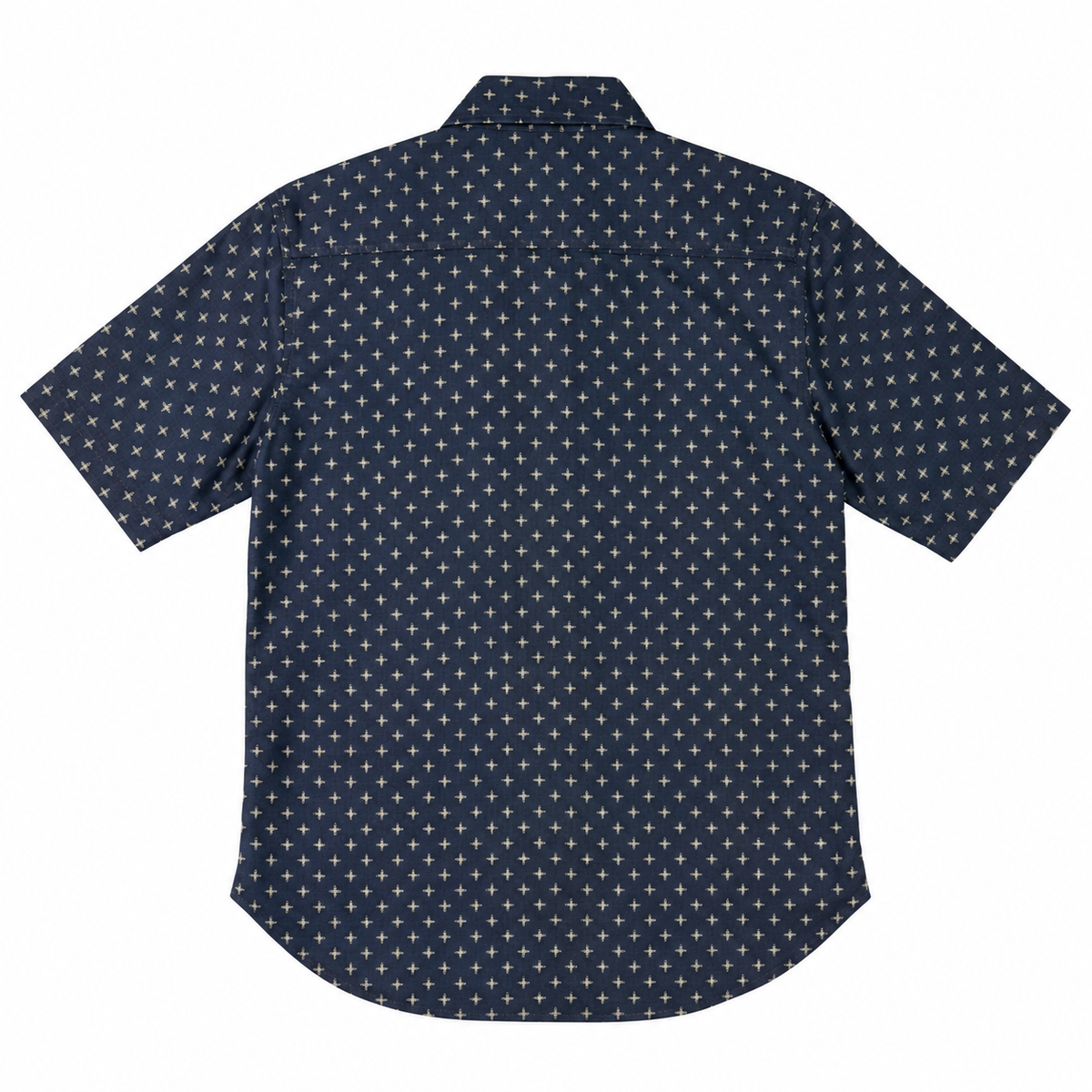(OPSTK) #1339 6oz Japanese Cross Print Indigo Saw Tooth Work Shirt