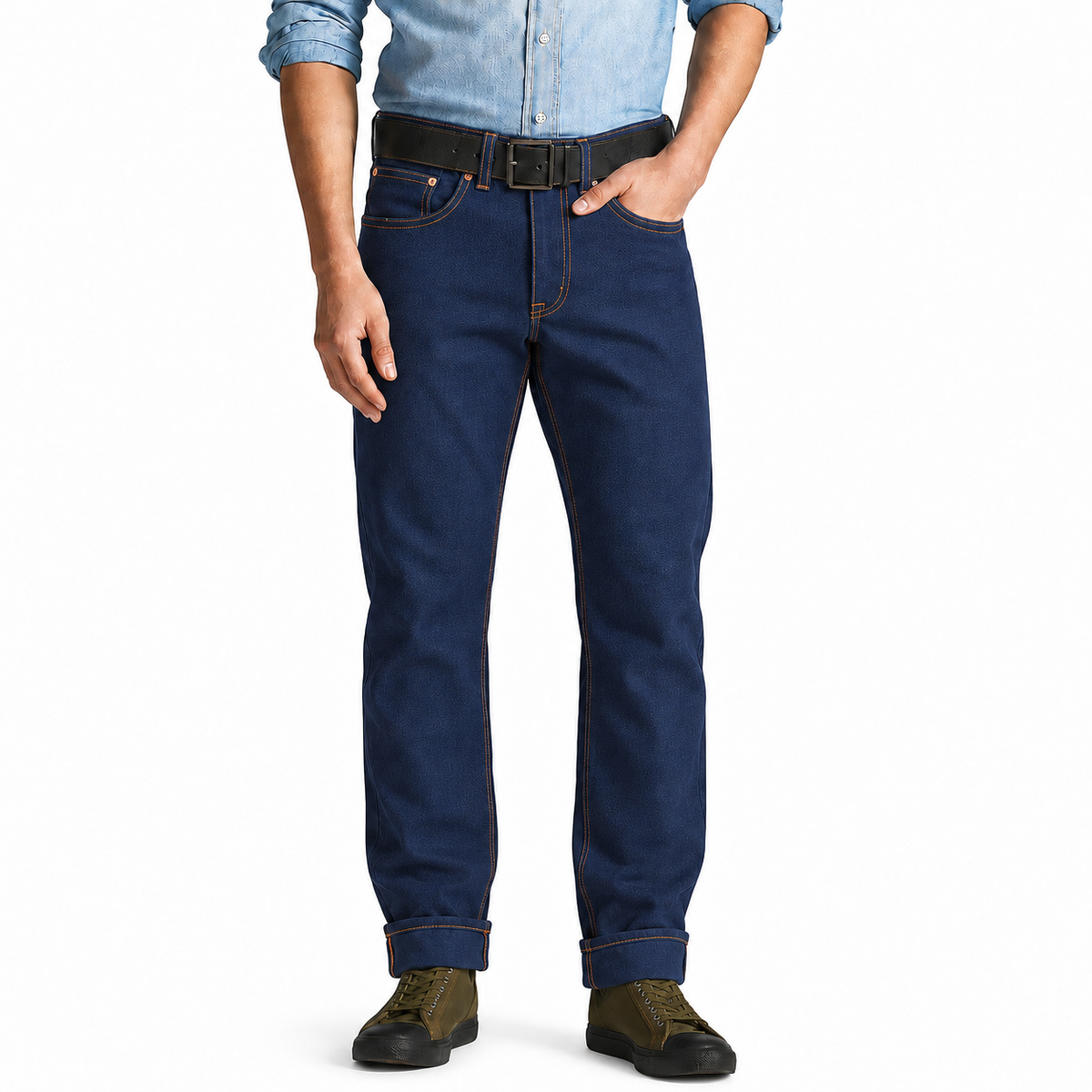 [OPSTK] #134SEL 18oz Duck Canvas Navy Vintage Selvedge 5 Pocket Model "Regular Fit" 905
