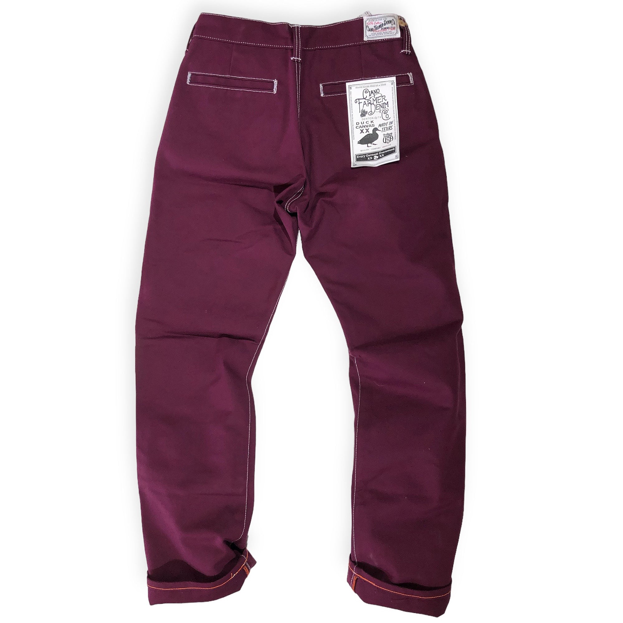 OPSTK 30W 33L 905 Regular Fit - #134 18oz Maroon Duck Canvas Chino