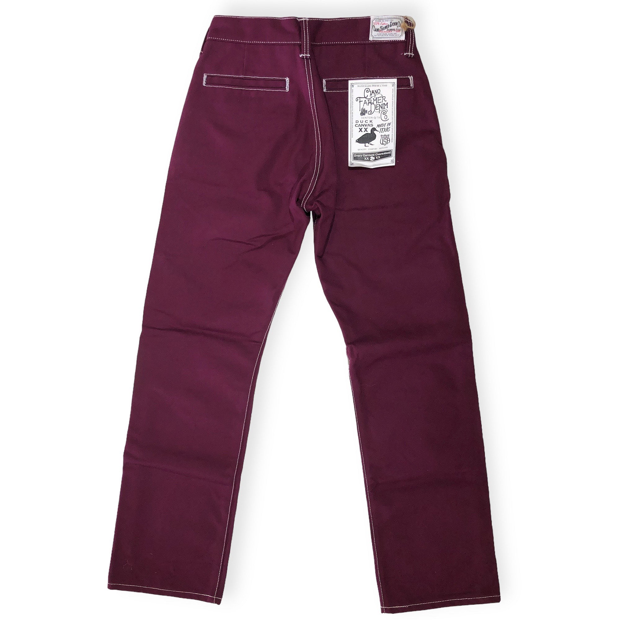 OPSTK 30W 33L 905 Regular Fit - #134 18oz Maroon Duck Canvas Chino