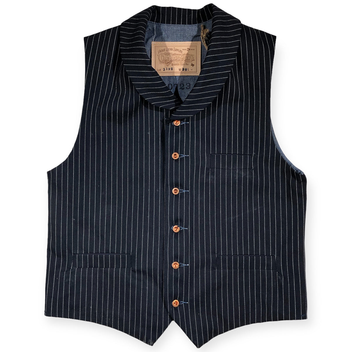 OPSTK SIZE 38 - #3192 13.5oz Japanese Indigo WABASH White Selvage Waistcoat TYPE D