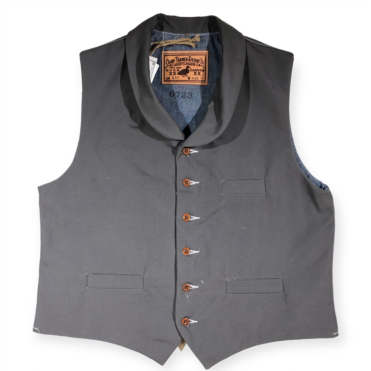OPSTK Size 44 - #133 12oz Grey Duck Canvas Waistcoat TYPE D