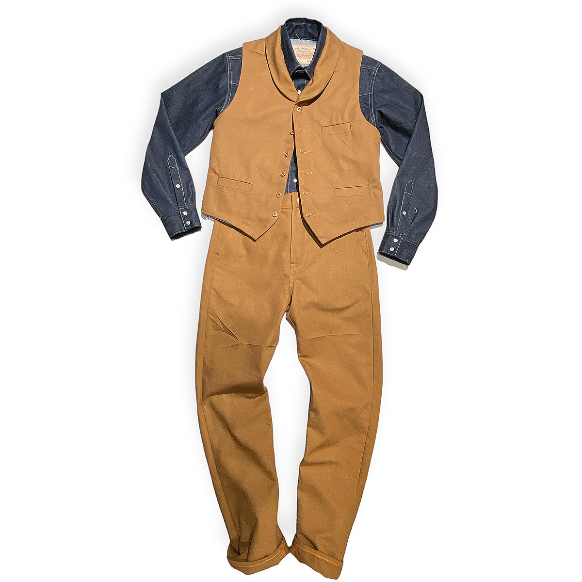 #133 12oz Ochre Duck Canvas Type D Waistcoat