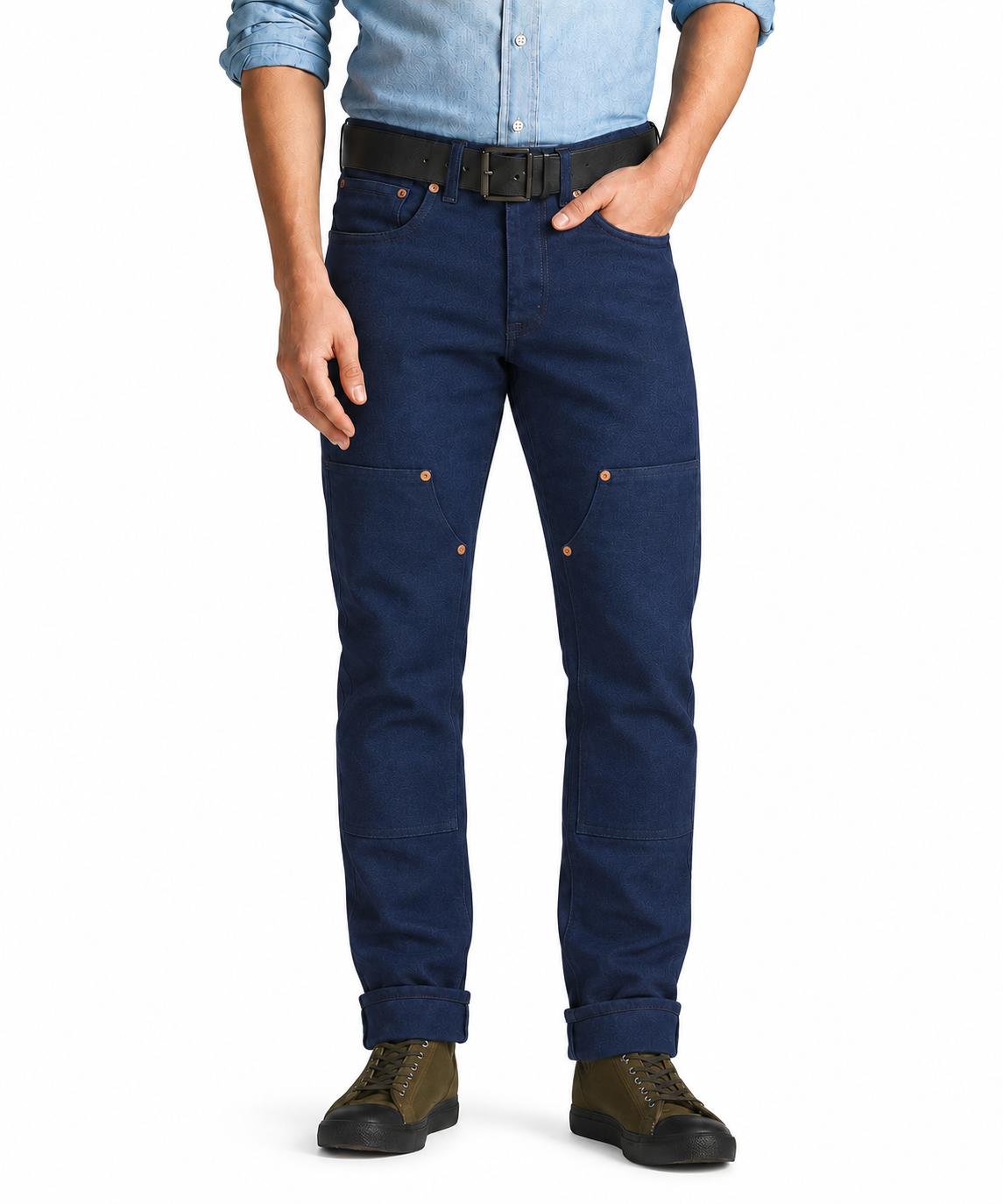 [OPSTK] #134SEL 18oz Duck Canvas Navy Vintage Selvedge 5 Pocket Model "Slim Fit" 901