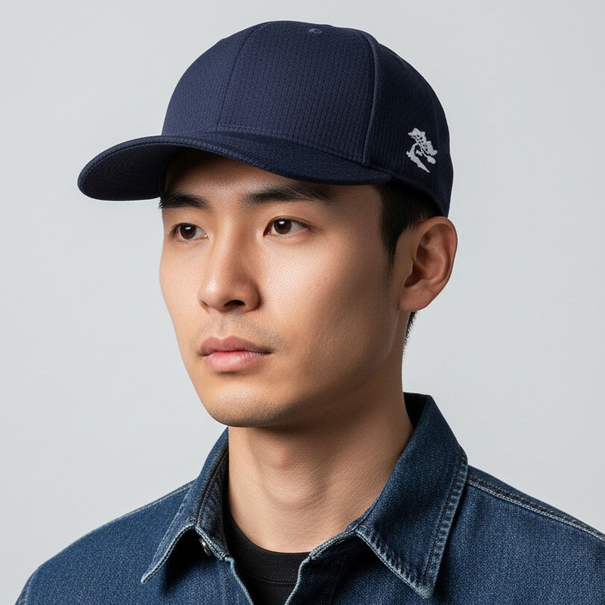 #SA 14oz Sashiko-Indigo Snapback "DAD" HAT- Low Crown