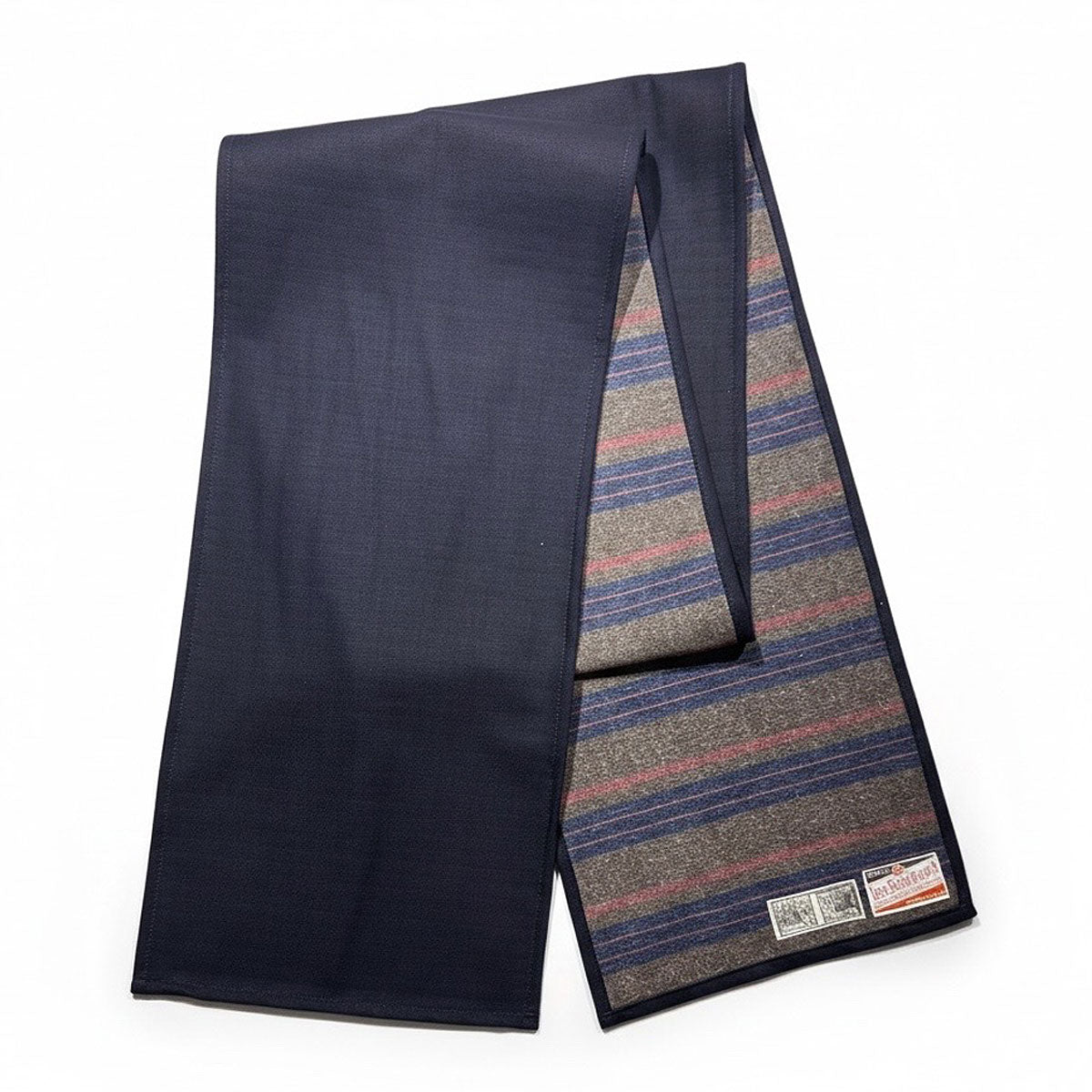 Japanese Navy Bull Denim Bonded Cotton Flanel Scarf 96"