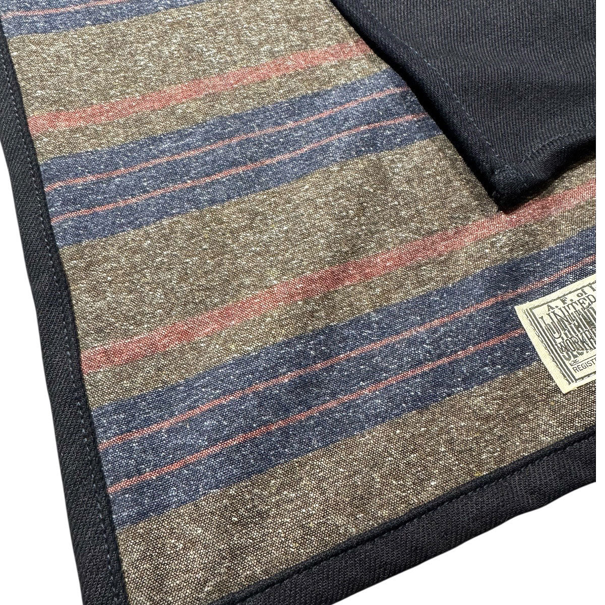 Japanese Navy Bull Denim Bonded Cotton Flanel Scarf 96"