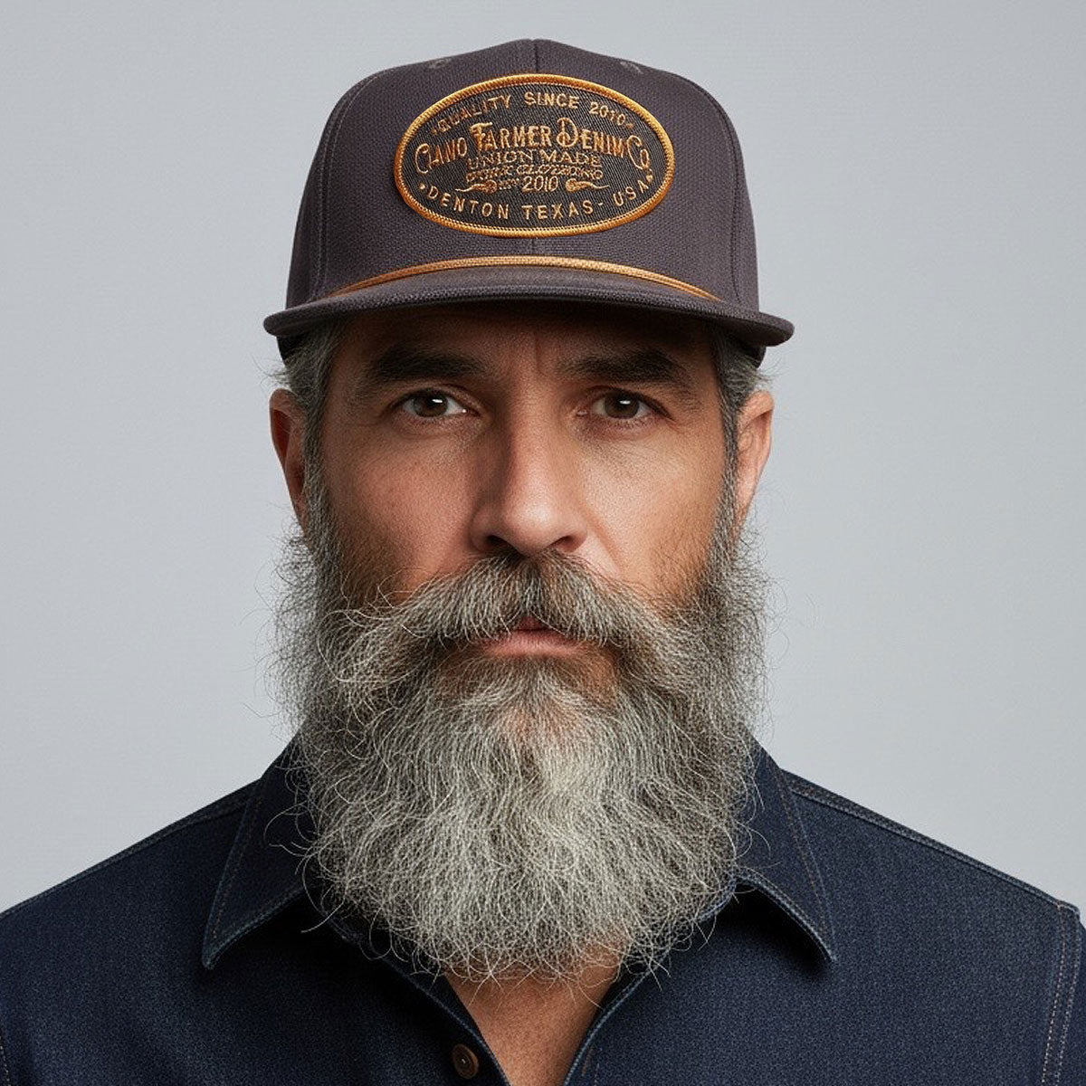 18oz USA Brown Duck Canvas Snapback HAT CFDCo Shop Patch Orange - Mid Crown