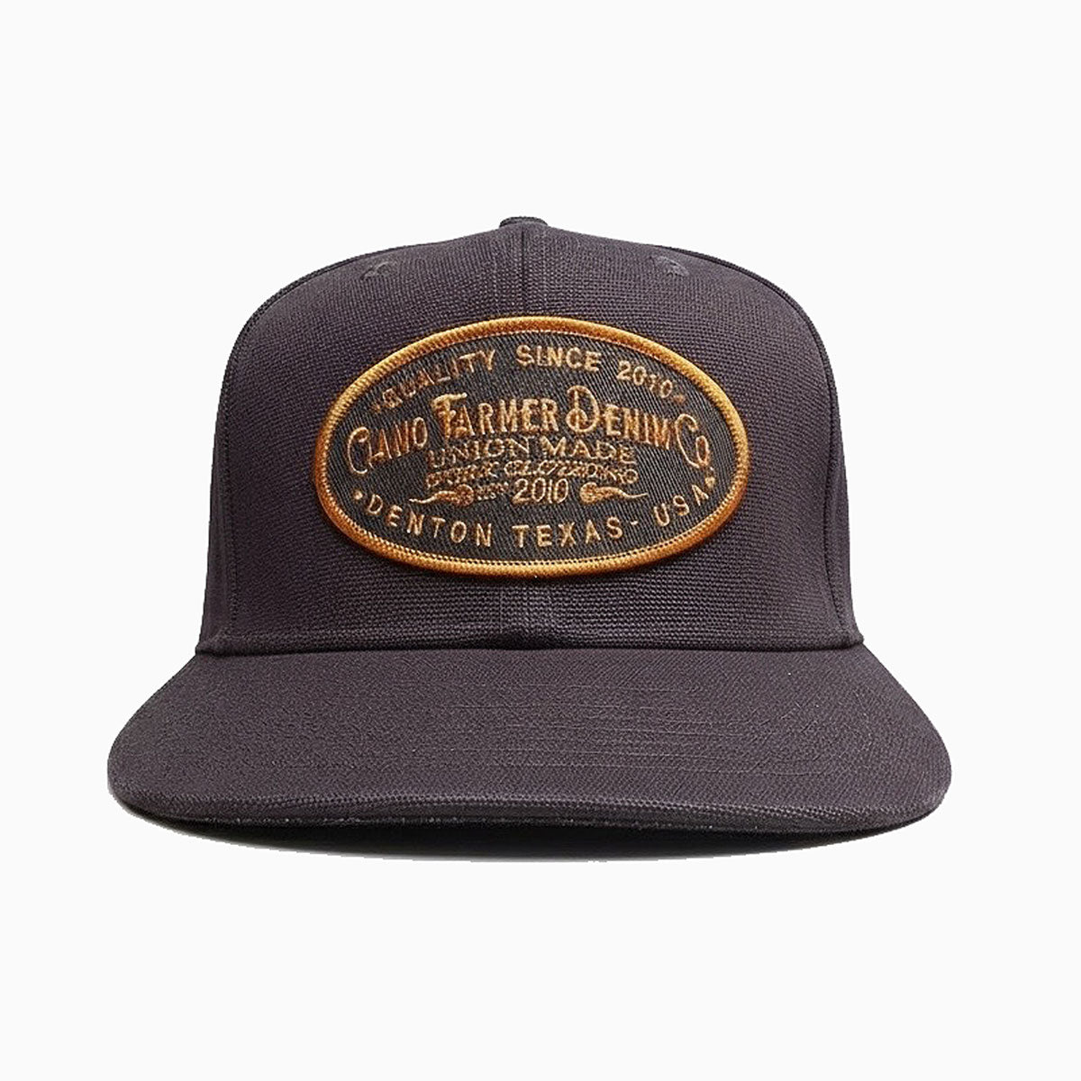 18oz USA Brown Duck Canvas Snapback HAT CFDCo Shop Patch Orange - Mid Crown