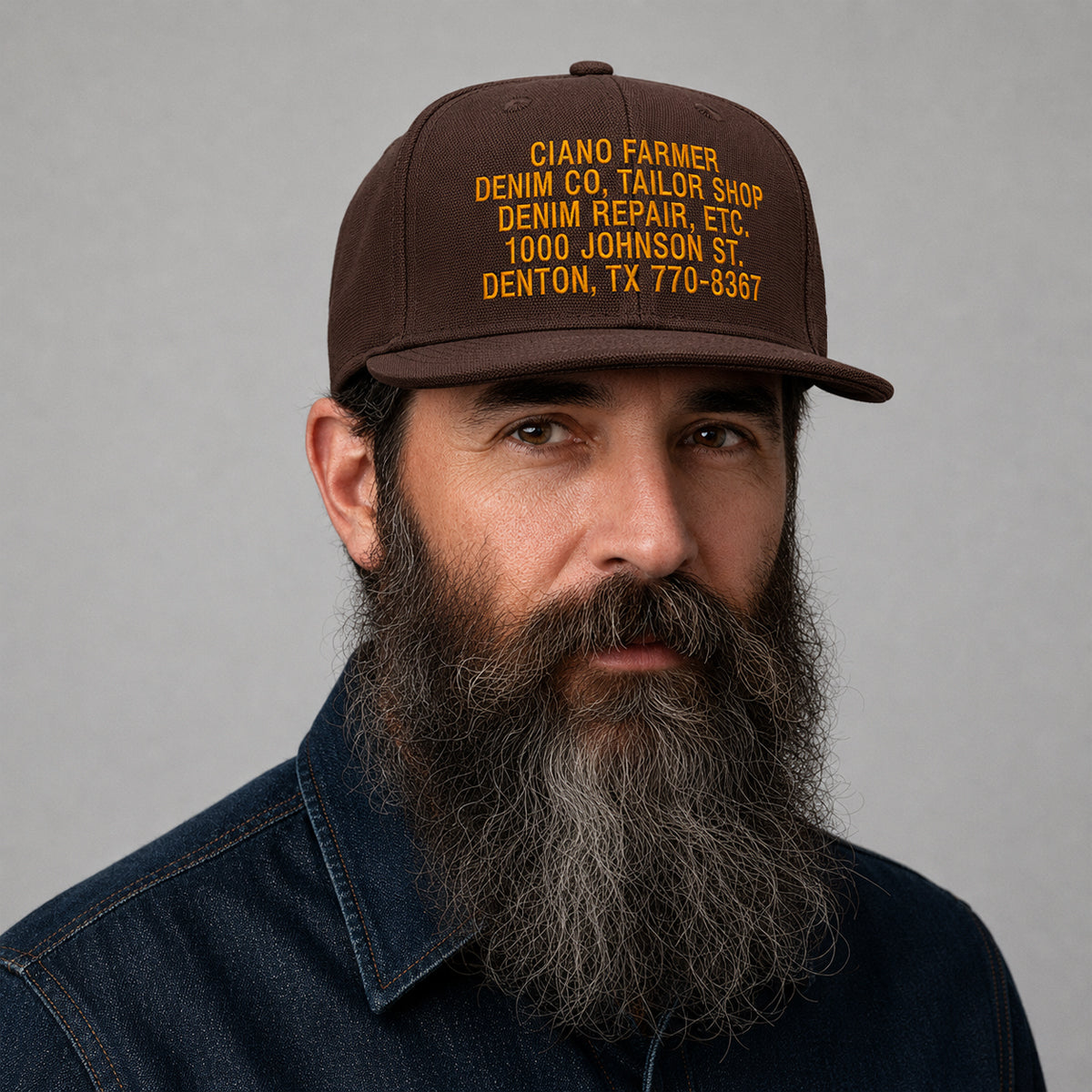 18oz USA Duck Canvas Brown Snapback HAT CFDCo Store Embroidery - Mid Crown