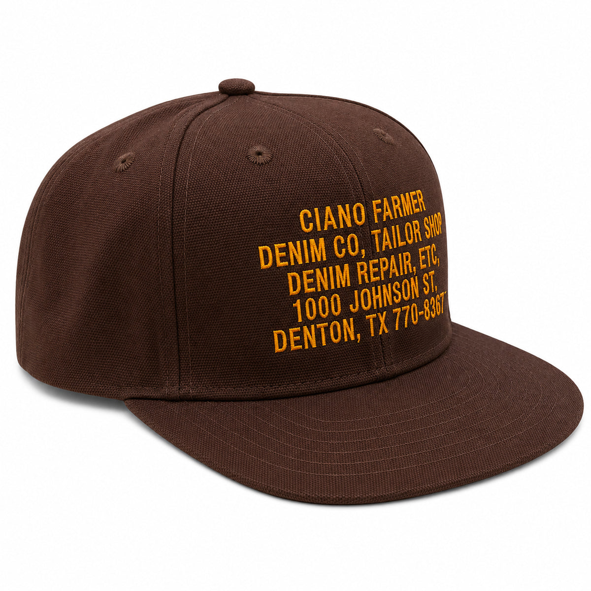 18oz USA Duck Canvas Brown Snapback HAT CFDCo Store Embroidery - Mid Crown