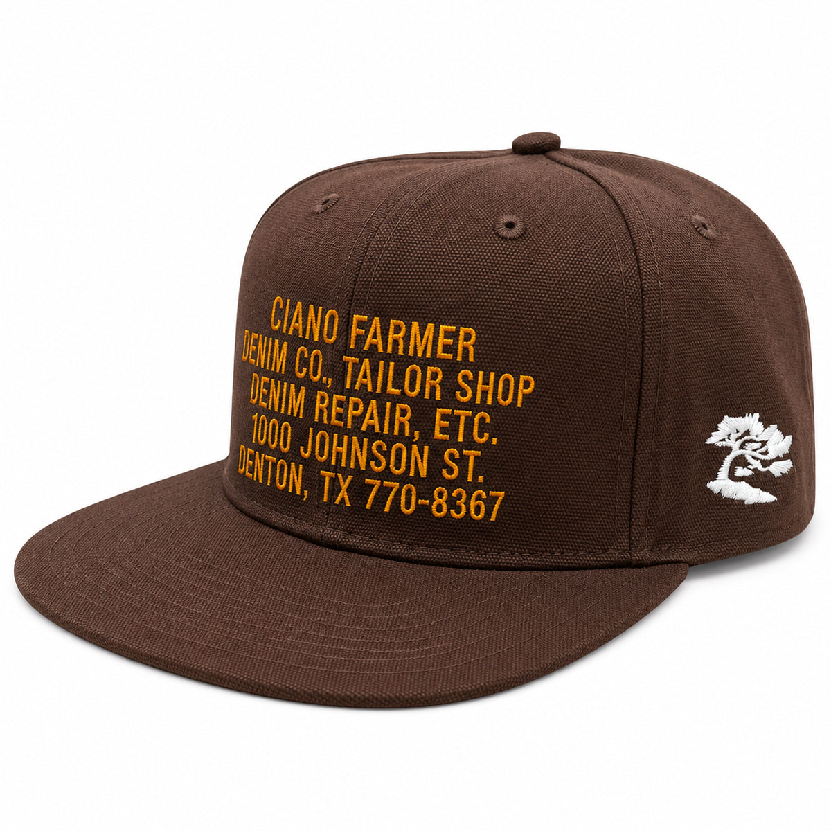 18oz USA Duck Canvas Brown Snapback HAT CFDCo Store Embroidery - Mid Crown