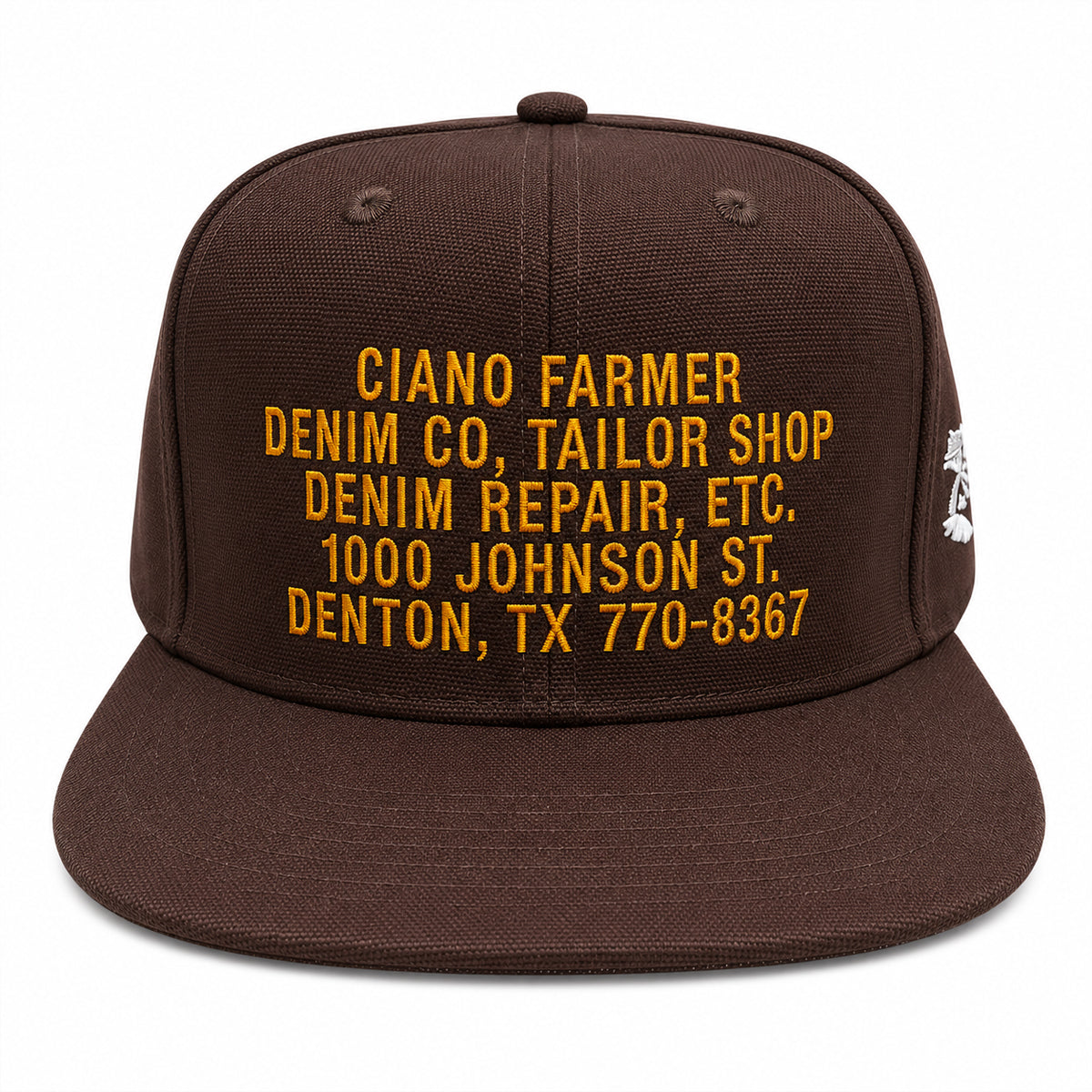 18oz USA Duck Canvas Brown Snapback HAT CFDCo Store Embroidery - Mid Crown