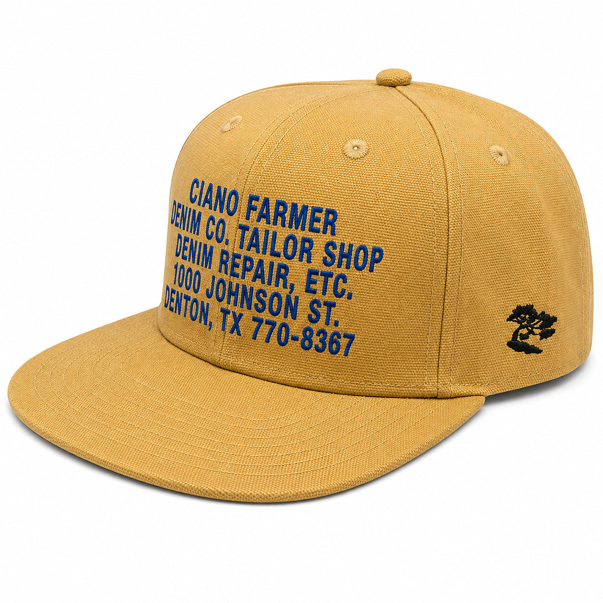 15oz USA Duck Canvas Lite Ochre Snapback HAT CFDCo Store Embroidery - Mid Crown