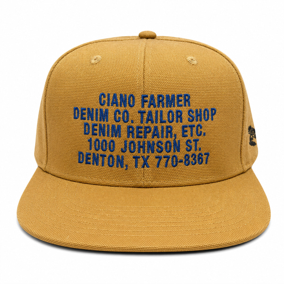 15oz USA Duck Canvas Lite Ochre Snapback HAT CFDCo Store Embroidery - Mid Crown