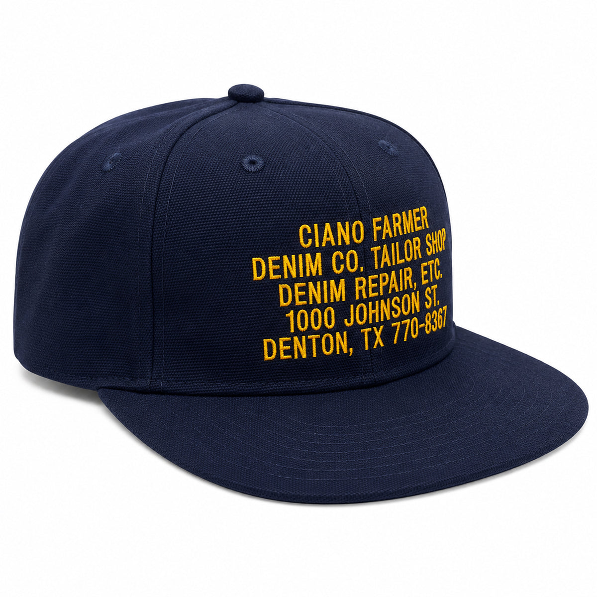 18oz USA Duck Canvas Navy Snapback HAT CFDCo Store Embroidery - Mid Crown