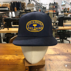 18oz Duck Canvas Navy Vintage HAT Patch 80s "Strasburg Rail Road" Patch