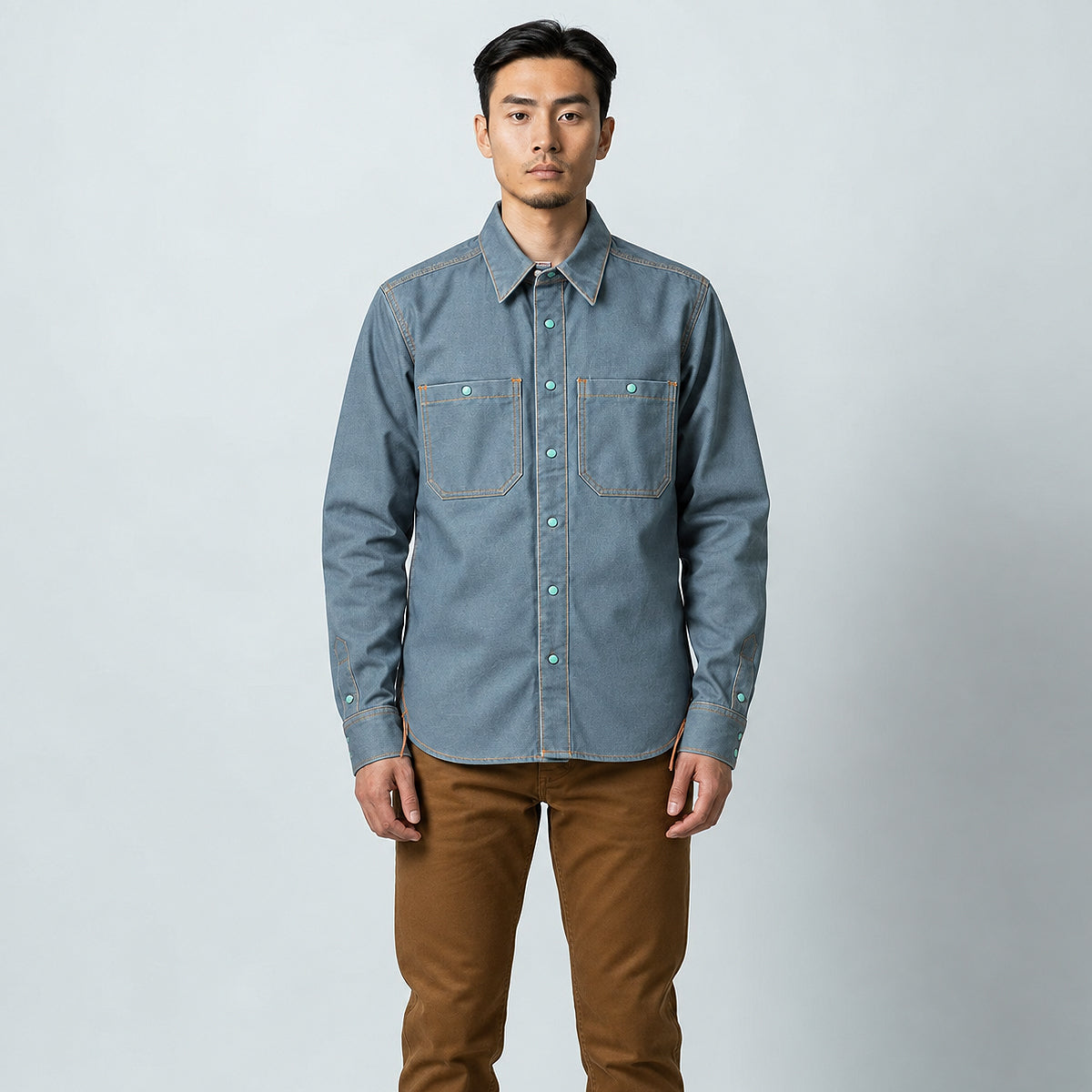 (OPSTK) #133 12oz USA Duck Canvas Work Shirt Sea Grass