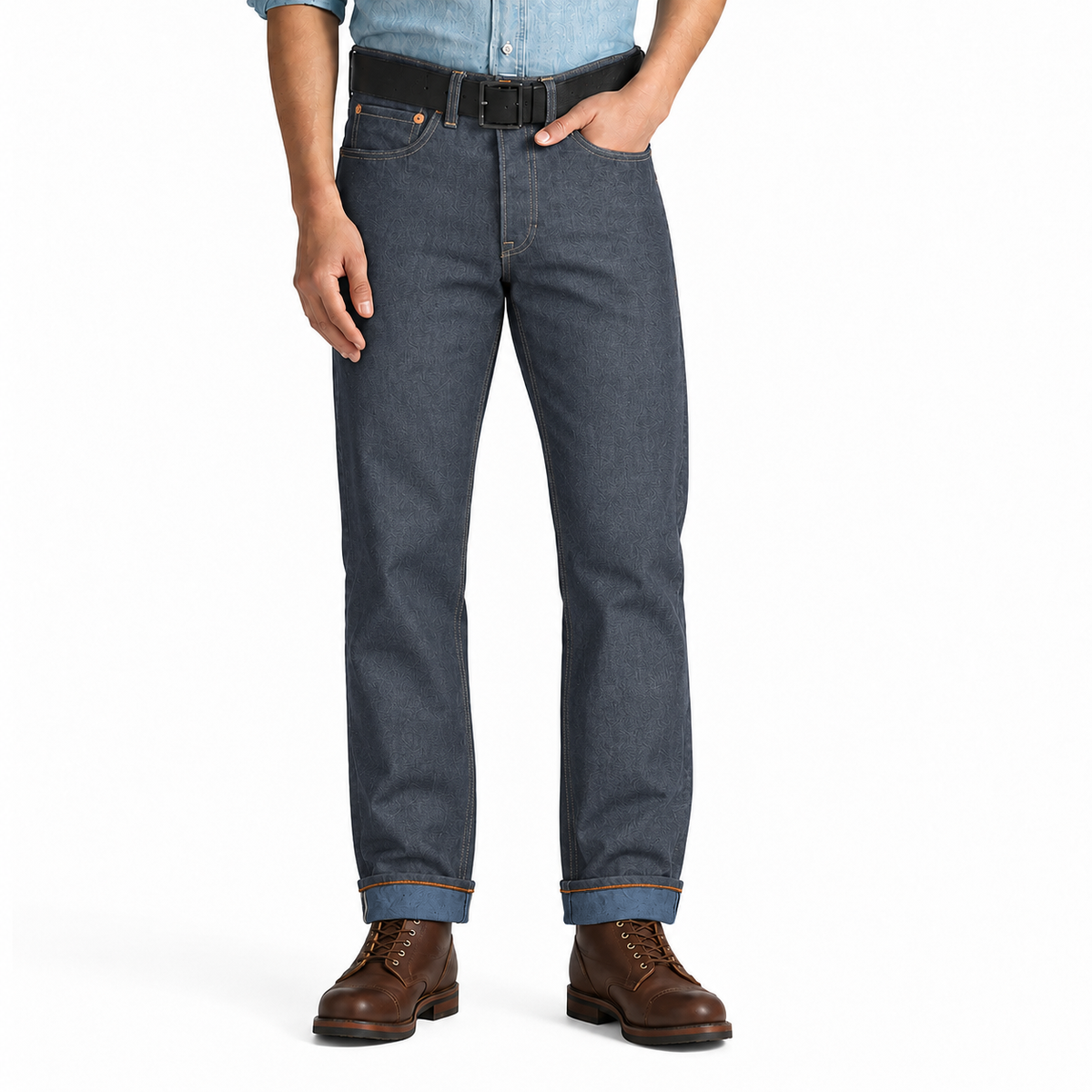 #JSLX 14oz Japanese Vintage Slate Blue-Grey Selvedge 5 Pocket "Regular Fit" 905