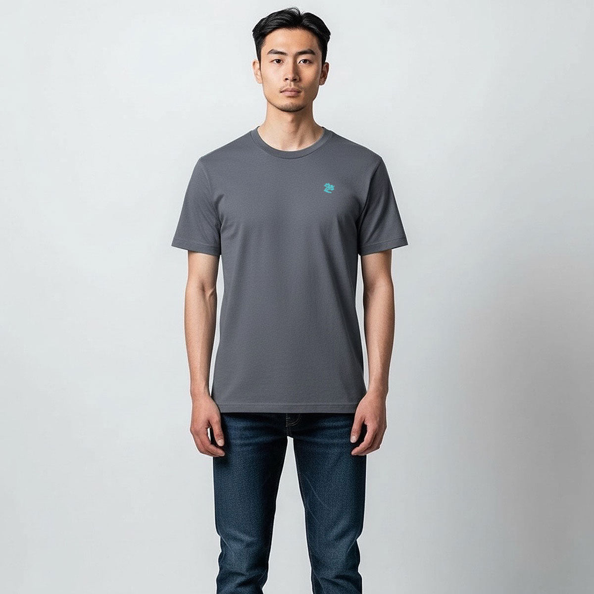 4.4oz TEXAS MADE Slate Grey Crew Neck Embroidery
